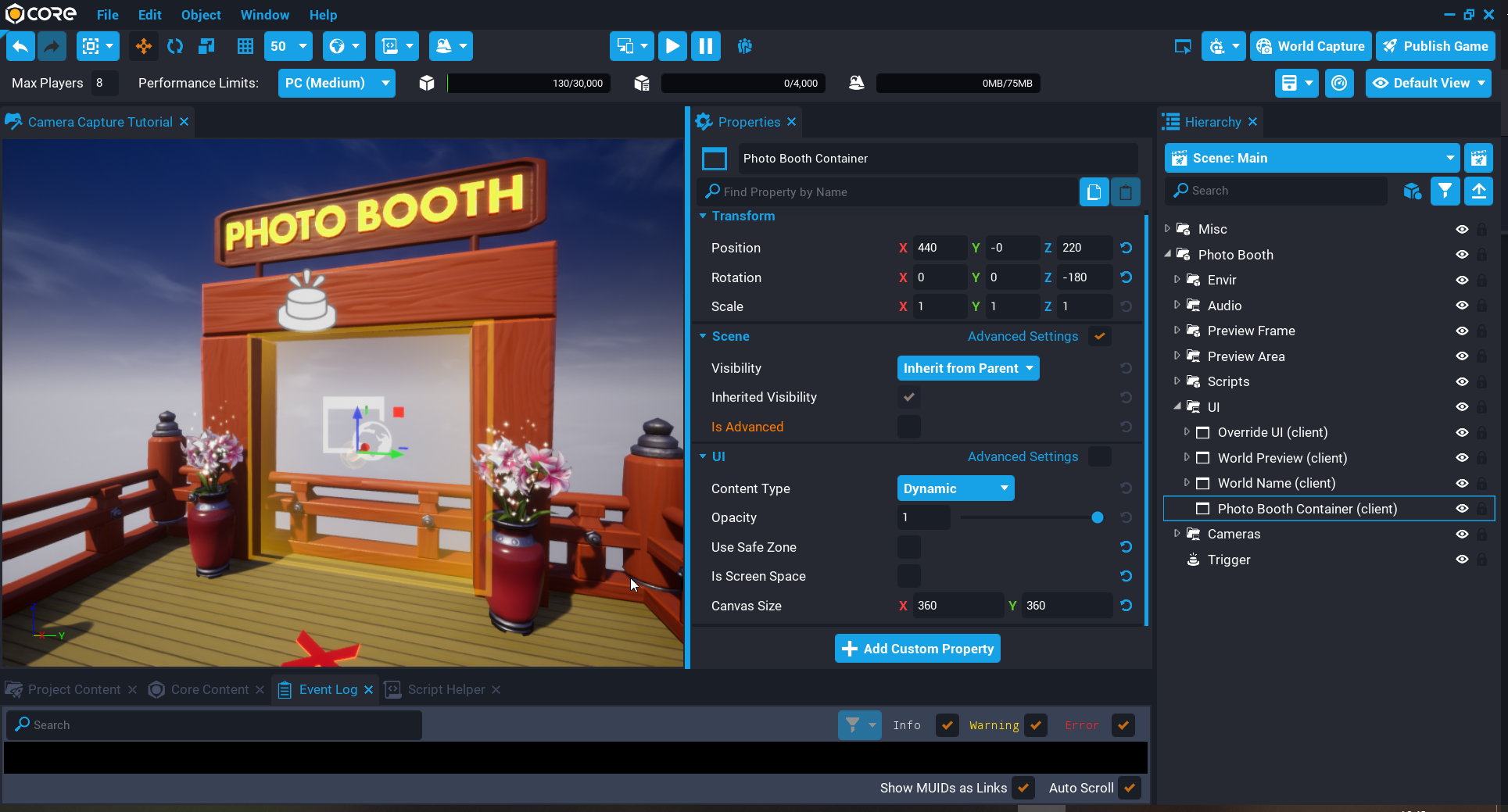 !Background Container UI