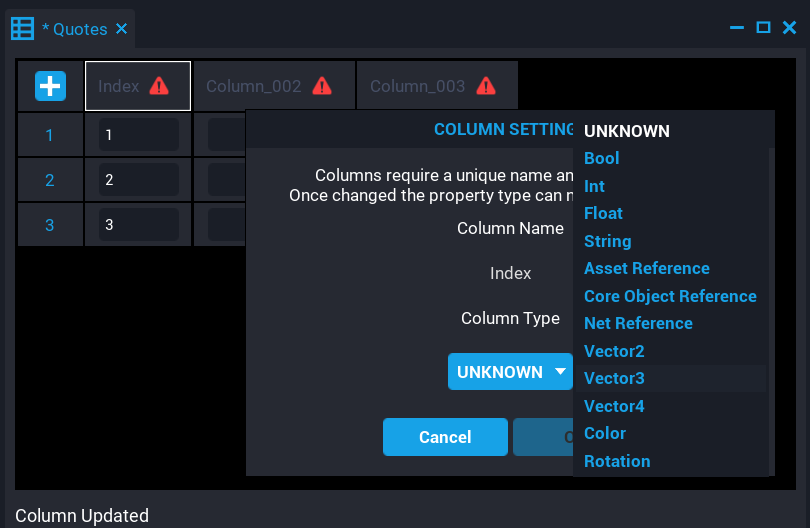 !Edit Column Type