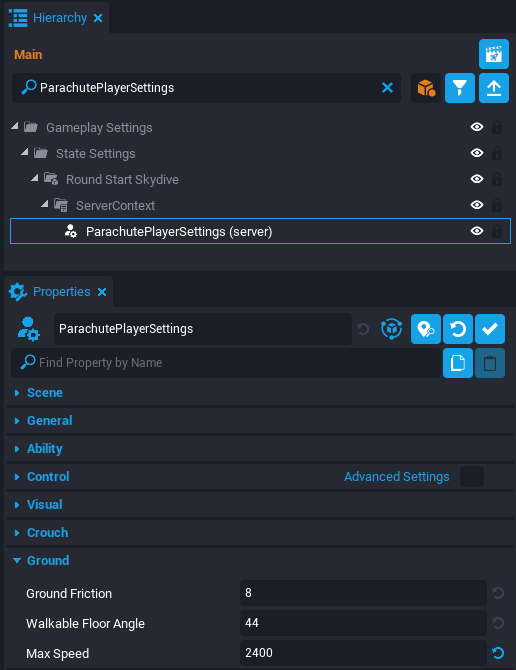 !Parachute Player Setting
