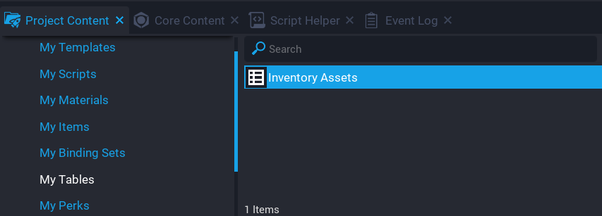 !Create Asset Table
