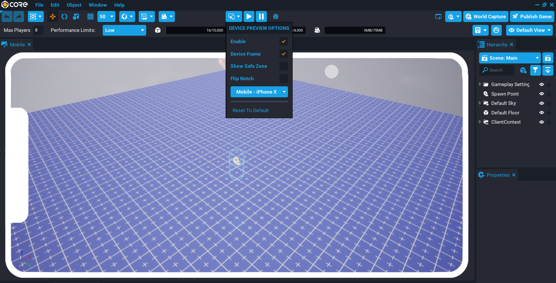 !Device Preview Options