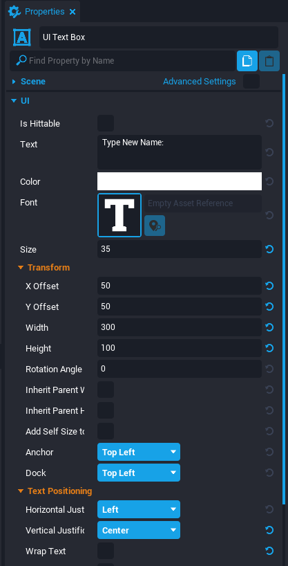 !UI Text Box Properties