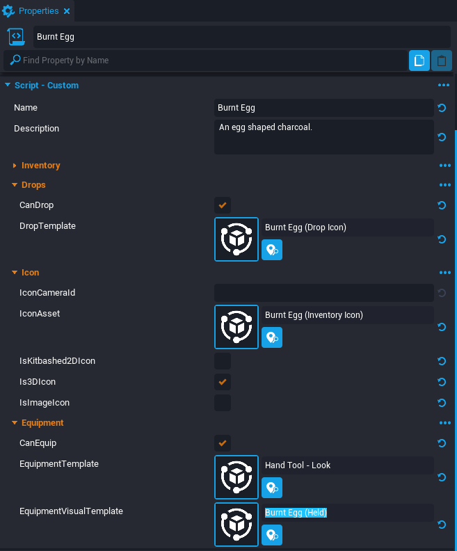 !Burnt Egg Properties