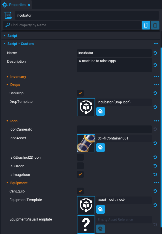 !Incubator Properties