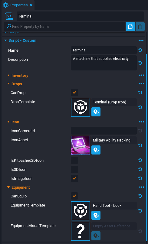 !Terminal Properties