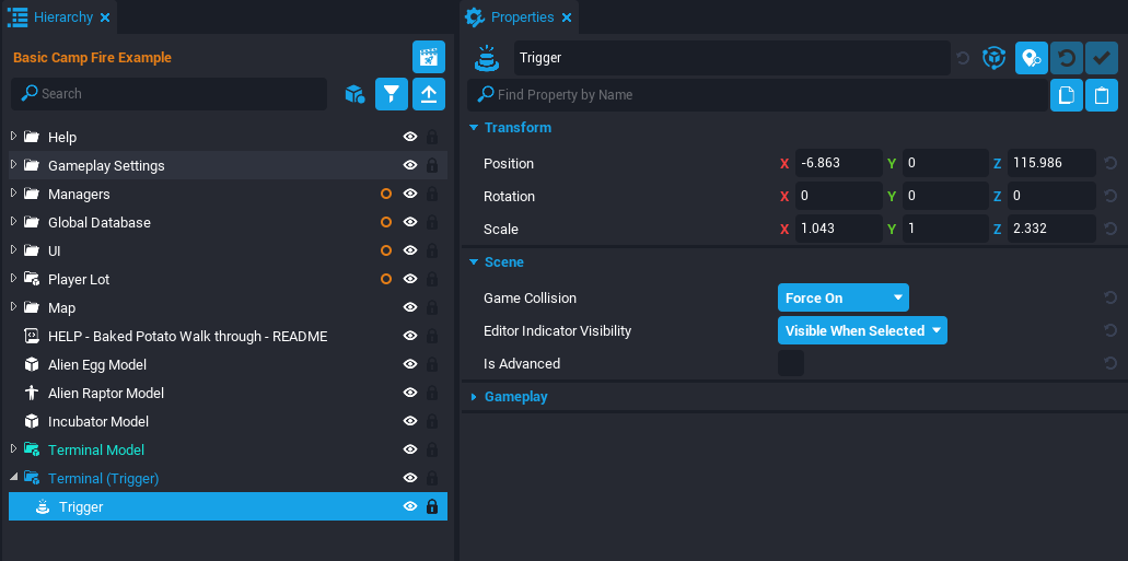 !Terminal Placeable Trigger Properties