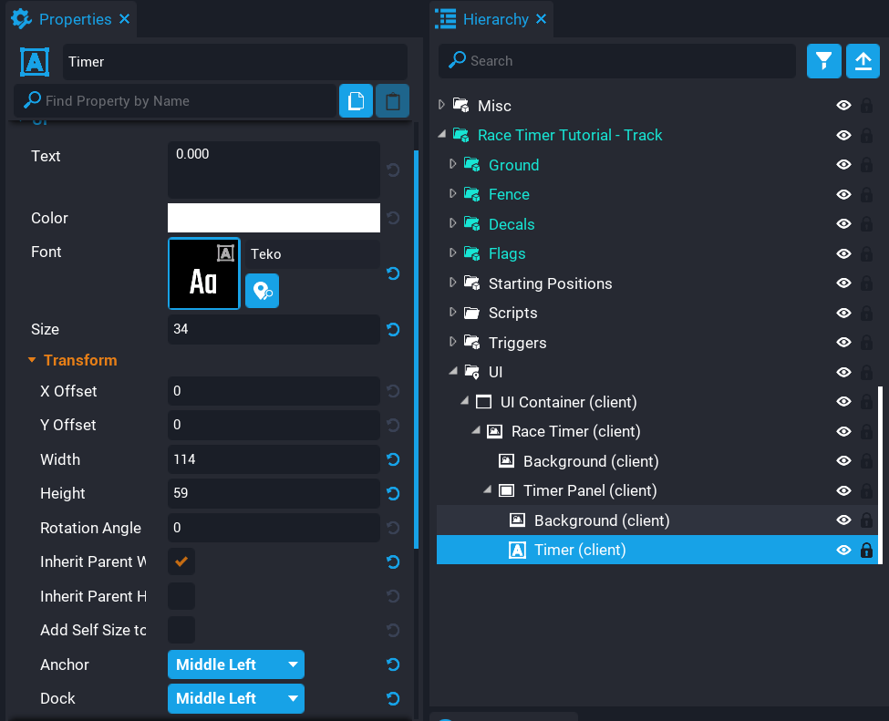 !Timer Text Properties