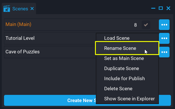 !Renaming a Scene