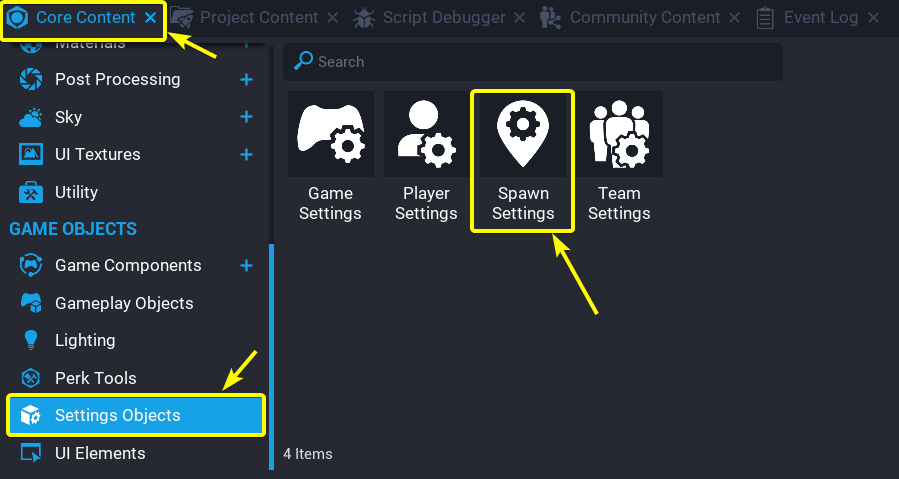!Where to find spawn settings