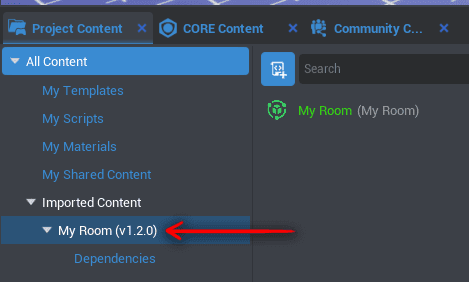 Imported Template Asset Imported Content Asset