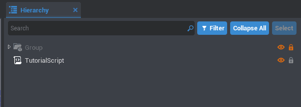 This is where everything that is active in your current game live. The Hierarchy